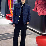 Paneled Raw-edge Tweed Jacket