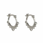 Buddha Stones Round Lotus Flower Pattern Luck Hoop Earrings