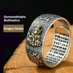 Buddha Stones Chinese Zodiac Natal Buddha Wealth Luck Adjustable Ring