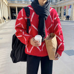 Winter Rhombus Plush Pullover Sweater