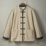 Fleece Lined Warm Padded Frog Button Hanfu Cardigan