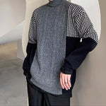 Autumn and Winter Color Block Turtleneck Sweater