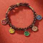 Buddha Stones Tibetan Five God Of Wealth Thangka Luck Braid String Bracelet