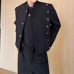 Stand Collar Multi-button Short Jacket