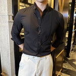 French Wing Collar Slim Fit Dress Shirt
