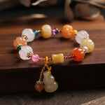 Buddha Stones Natural Golden Silk Jade Crystals Gourd Pixiu Pumpkin Beads Wealth Charm Bracelet