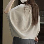 Sleeveless Crew Neck Loose Sweater