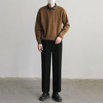 Color-blocked Faux Two-piece Knit Sweater