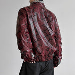 Python-textured Cotton Leather Jacket