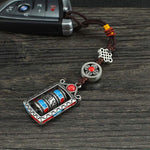 Buddha Stones Six True Words Prayer Wheel Rotation Knot Blessing Keychain Decoration