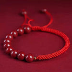 Buddha Stones Natural Cinnabar King Kong Knot Blessing String Bracelet (Extra 35% Off | USE CODE: FS35)