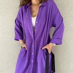 Zeagoo Women's Button Long Pocket Shirt Casual Dress