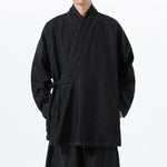 Vintage Washed Denim Cross Front Kimono Coat