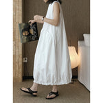 Women's Japanese Loose Crew Neck Sleeveless Balloon Dress