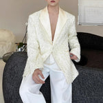 Sequined Lapel Single-button Blazer
