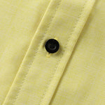 Men's solid color Cotton-linen button casual short-sleeved shirt