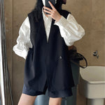V-neck Oblique Button Loose Suit Vest