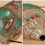 Buddha Stones Tibetan Handmade Engraved Shankha Double Dorje Buddha Conch Shell Wealth Positive Decoration