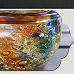 Buddha Stones Handmade Liuli Crystal Treasure Bowl Art Piece Home Decoration