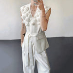 Design Three-dimensional Rose Sleeveless Suit Vest