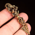 Buddha Stones Tibetan Ganesh Ganpati Elephant God of Wealth Dorje Vajra Spiritual Power Necklace Pendant