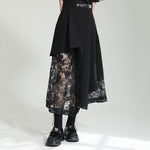 Irregular High-waist Paneled Mesh Skirt