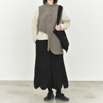 Women's Asymmetrical Draped Hem Hand-Stitched Vest