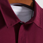 Men's solid color lapel button down casual short sleeve shirt