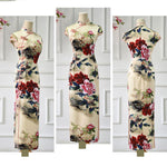 Buddha Stones Peony Flower Print Cheongsam Dress Women's Qipao (Extra 30% Off | USE CODE: FS30)