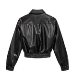 Vintage Padded Leather Short Jacket