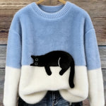 Ana - Jersey Elegante con Diseño de Gato