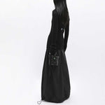 Black Adjustable Drawstring Skirt