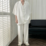 Cuban Collar Ice Silk Loose Casual Shirt