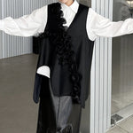 Ruffled Irregular V-neck Vest