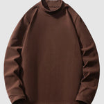 Men's Solid Color Cashmere Half Turtle Neck Round Neck Long Sleeve T-Shirt