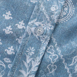 Men's Floral Print Buttoned Casual Short Sleeve Shirt