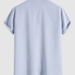 Men's Cotton Linen Lapel Short Sleeve Shirt