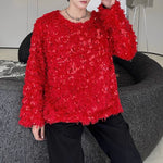 Sequined Crew Neck Pullover Sweater