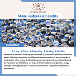 Buddha Stones 925 Sterling Silver Year of the Rabbit Moonstone Moon Flower Pattern Necklace Pendant Bracelet Earrings