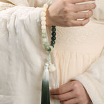 Buddha Stones Natural Gradient Bodhi Seed Fortune Money Bag Lotus Wisdom Tassel Wrist Mala