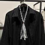 Vintage Cotton and Linen Braided Tie Necklace