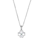 Buddha Stones 925 Sterling Silver Four Leaf Clover Chrysoberyl Cat Eye Love Necklace Pendant (Extra 35% Off | USE CODE: FS35)