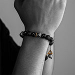 Buddha Stones "All the Best for Strength and Grounding" Obsidian Bracelet Includes Gift Message Card