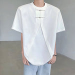 Short-Sleeved T-shirt With Metal Buttons