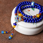 Buddha Stones Lazurite Yellow Agate Positive Bracelet