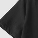 Men's Solid cotton casual lapel solid color short-sleeved shirt