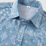 Men's Floral Print Casual Short Sleeve Shirt Quick-Drying Swimming Shorts Set
