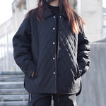 Retro Quilted Diamond Pattern Jacket