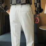 Casual Slim-fit Drape Suit Trousers