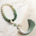 Buddha Stones Natural Gradient Bodhi Seed Fortune Money Bag Lotus Wisdom Tassel Wrist Mala